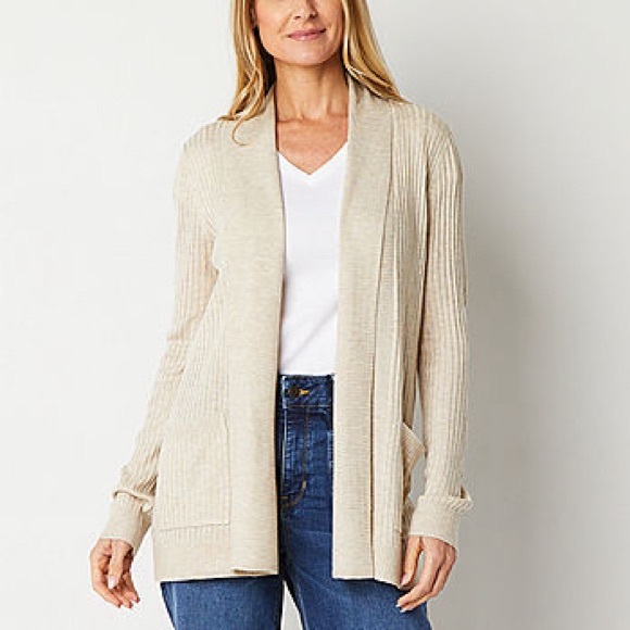 NWT Liz Claiborne Open Front Soft Knit Cardigan - Picture 3 of 7